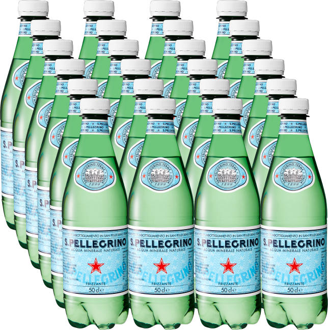San Pellegrino Mineralwasser , mit Kohlensäure, 24 x 50 cl