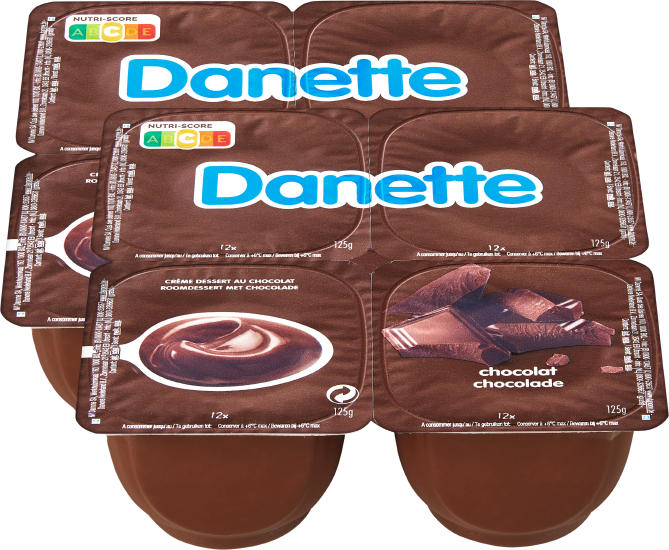 Crème Danette, Chocolat, 8 x 125 g