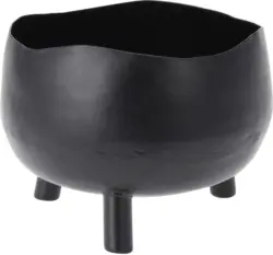 Übertopf Emilian aus Metall in Schwarz