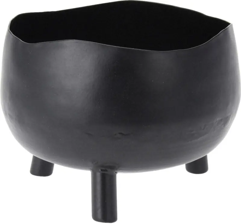 Übertopf Emilian aus Metall in Schwarz