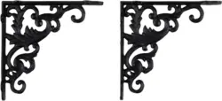 Wandhalter aus Eisen in Schwarz, 2er Set