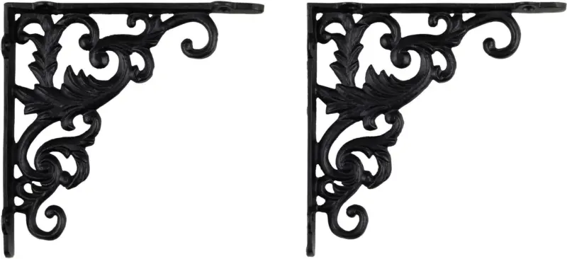 Wandhalter aus Eisen in Schwarz, 2er Set