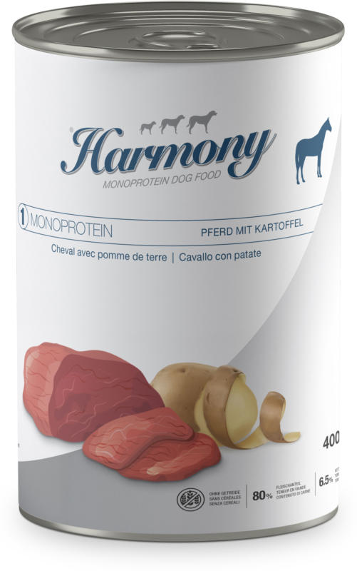 Harmony Dog Monoprotein Pferd mit Kartoffel 6x400g