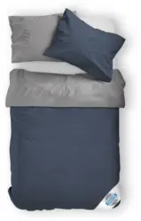 Bettwäsche Catarina in Grau/Dunkelblau ca. 140x200cm