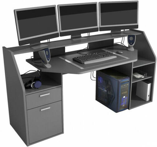 Gaming-Schreibtisch Anthrazit, ca. 180 x 92,50 x 67,50 cm
