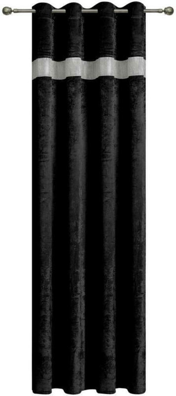Vorhang Mit Ösen Marga B: 140 cm Schwarz