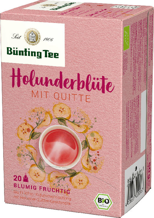 Bünting Tee Früchte & KräuterTee Holunderblüte & Quitte (20 x 2,5g