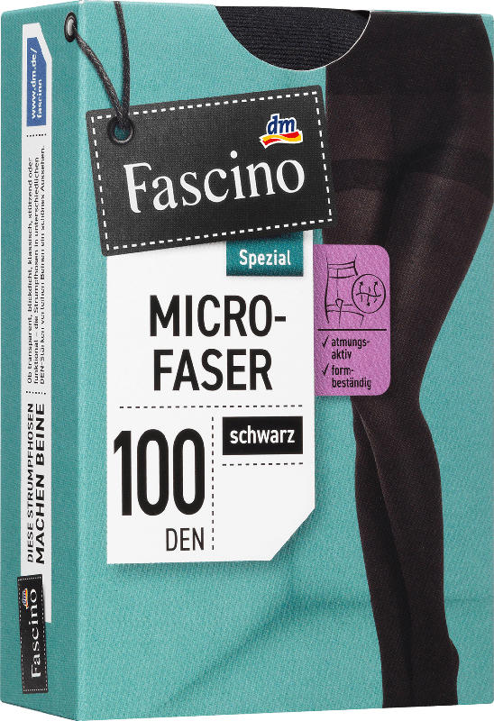 Fascino Strumpfhose aus Microfaser 100 den, Gr. 42/44, schwarz