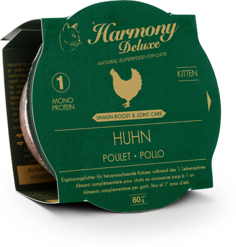 Harmony Cat Deluxe Cup Kitten Poulet Immune-Boost & Care 24x80g
