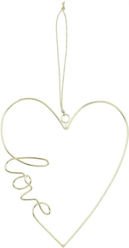 Dekohänger Love aus Eisen in Goldfarben