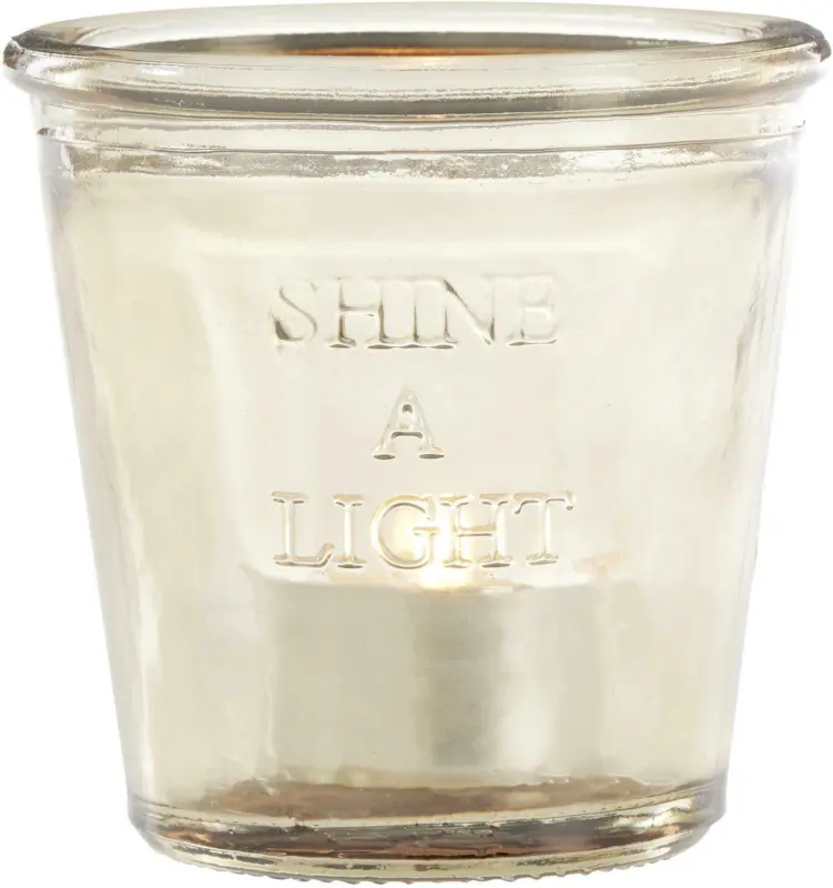 Teelichtglas Shine a Light in Beige