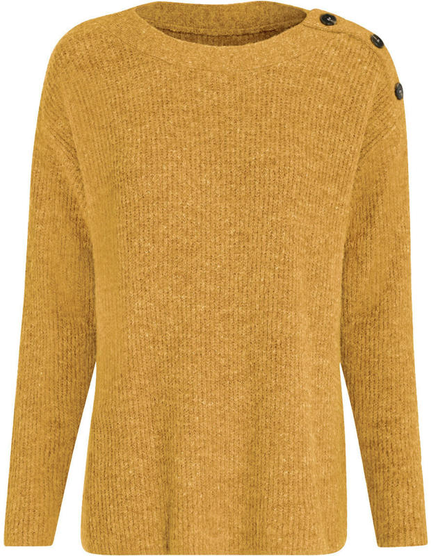 Damen Strickpullover mit Zierknopfleiste