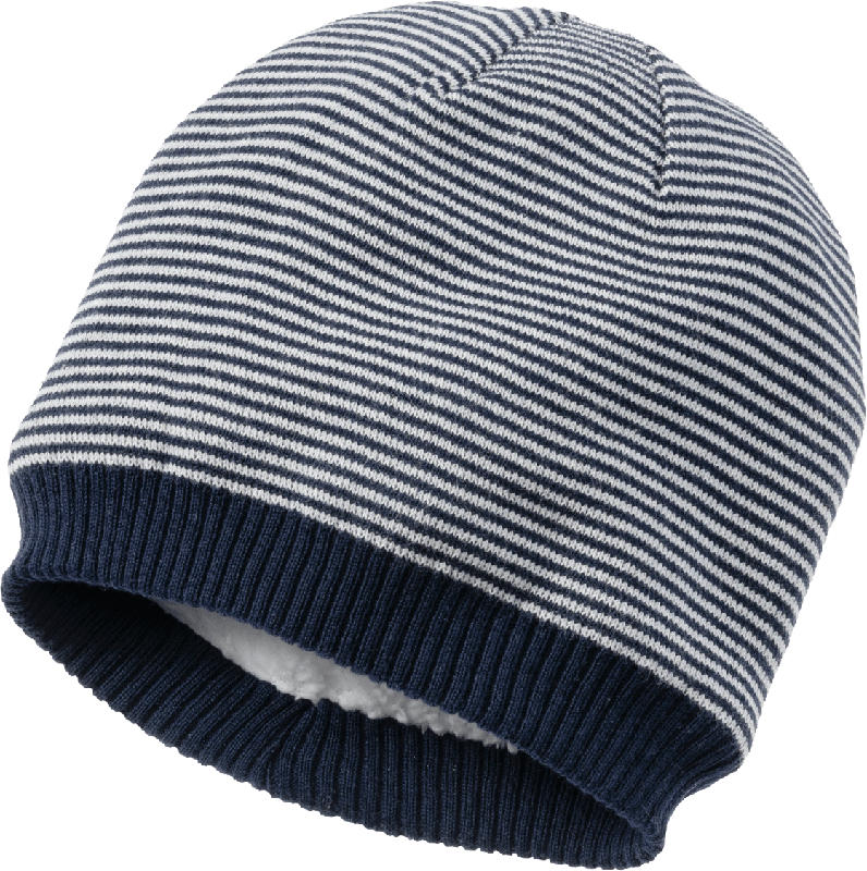 PUSBLU Kinder Mütze, Gr. 52/53, mit Baumwolle, blau, weiß