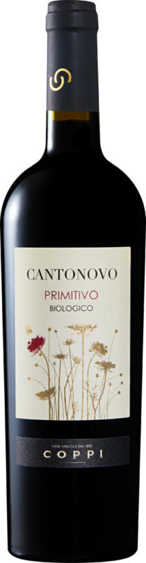 Cantonovo Primitivo bio Puglia IGP, 2016, les Pouilles, Italie, 75 cl