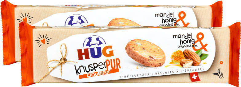 KnusperPur Hug , Amandes & Miel, 2 x 120 g