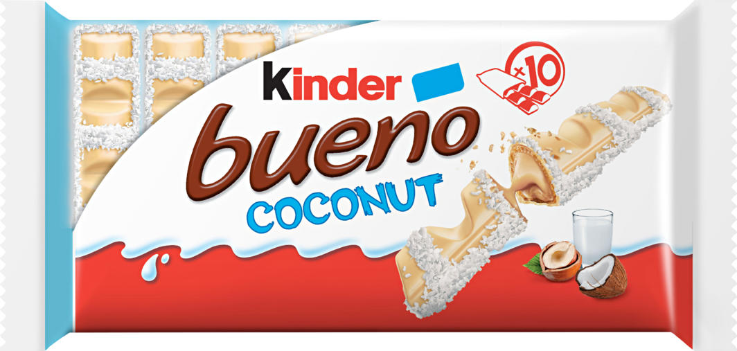 Profital - Ferrero Kinder Bueno Coconut, 10 x 2 pièces, 390 g CHF 6,5 au  lieu de CHF 8,65 chez Denner