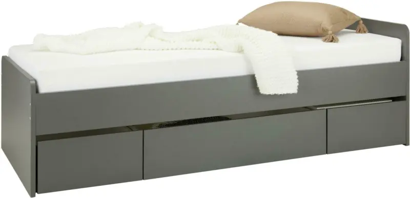 Bett in Anthrazit mit Bettschublade ca. 90x200cm