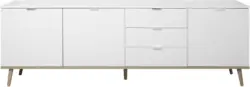 Sideboard 'Göteborg 57', weiß/sonoma eiche