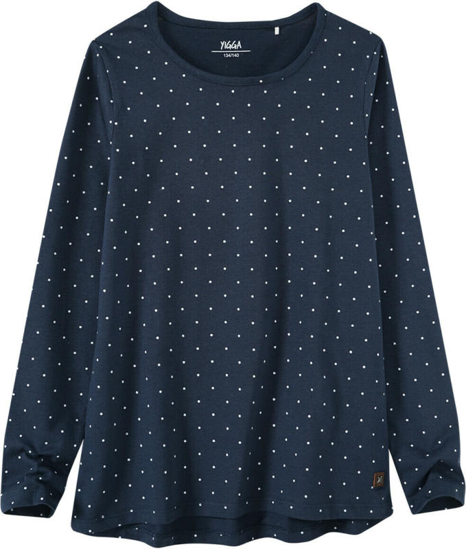 Mädchen Langarmshirt mit Punkte-Allover