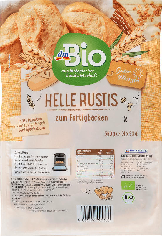 dmBio Aufbackbrötchen Rusti