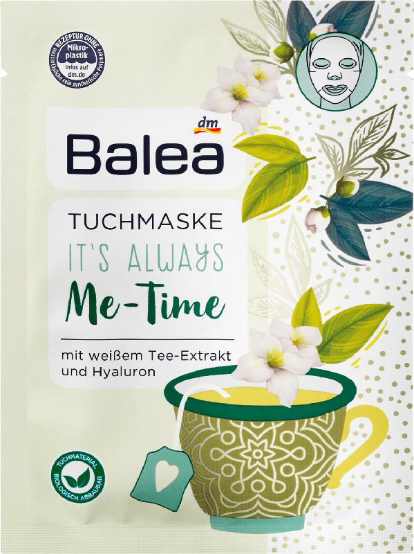 Balea Tuchmaske Me-Time Weißer Tee