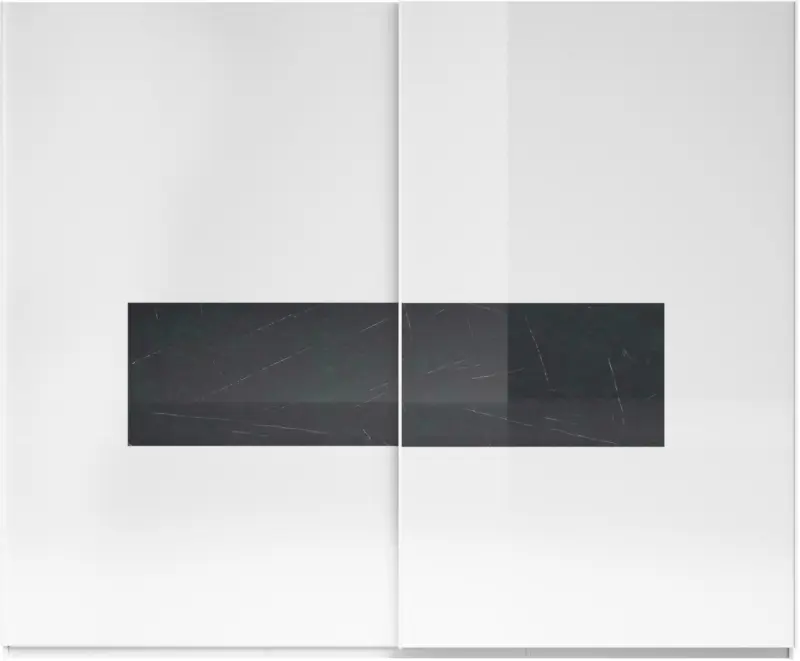 Schwebetürenschrank 'Aletsch', anthrazit/weiß