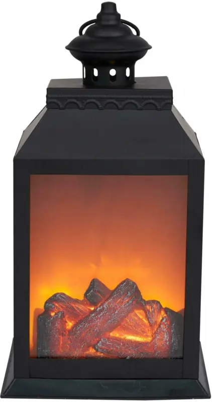 LED-Laterne Elian in Schwarz