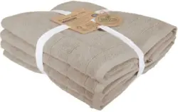 Handtuch Set Caithana Bio-Baumwolle in Taupe, 4 Stk.