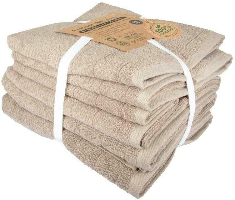 Handtuch Set Caithana Bio Baumwolle in Sand, 6 Stück