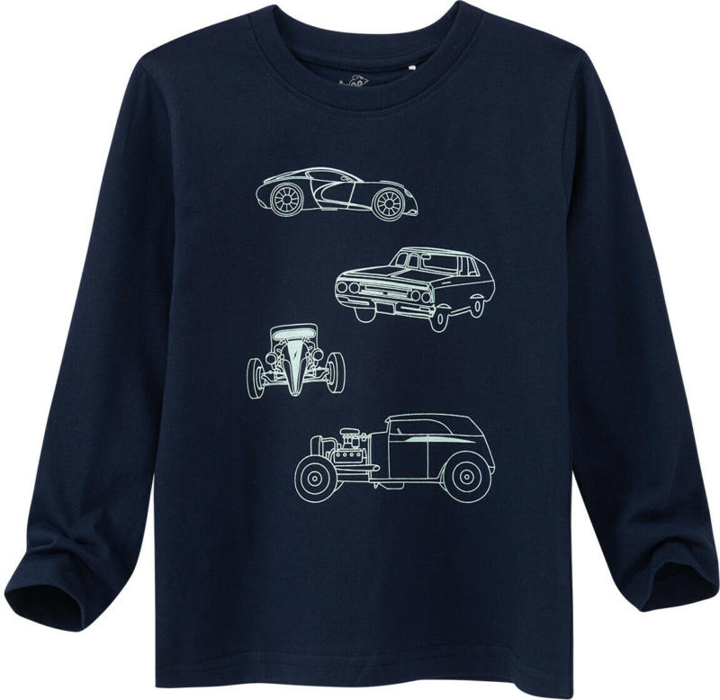 Jungen Langarmshirt mit Auto-Motiv