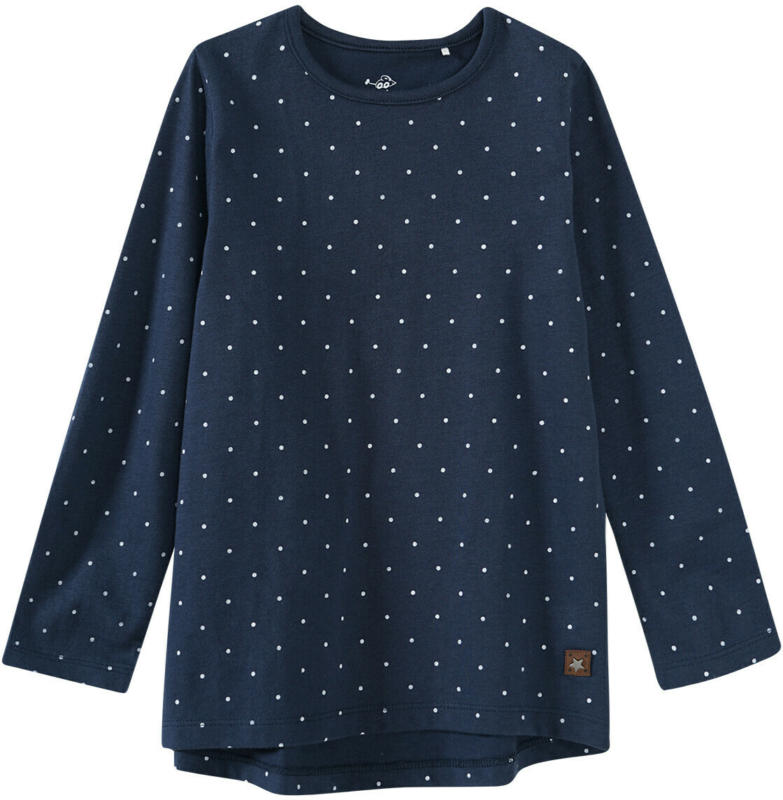 Mädchen Langarmshirt mit Punkte-Allover