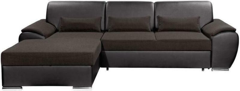 Ecksofa mit Schlaffunktion Antara, Webstoff/Lederlook