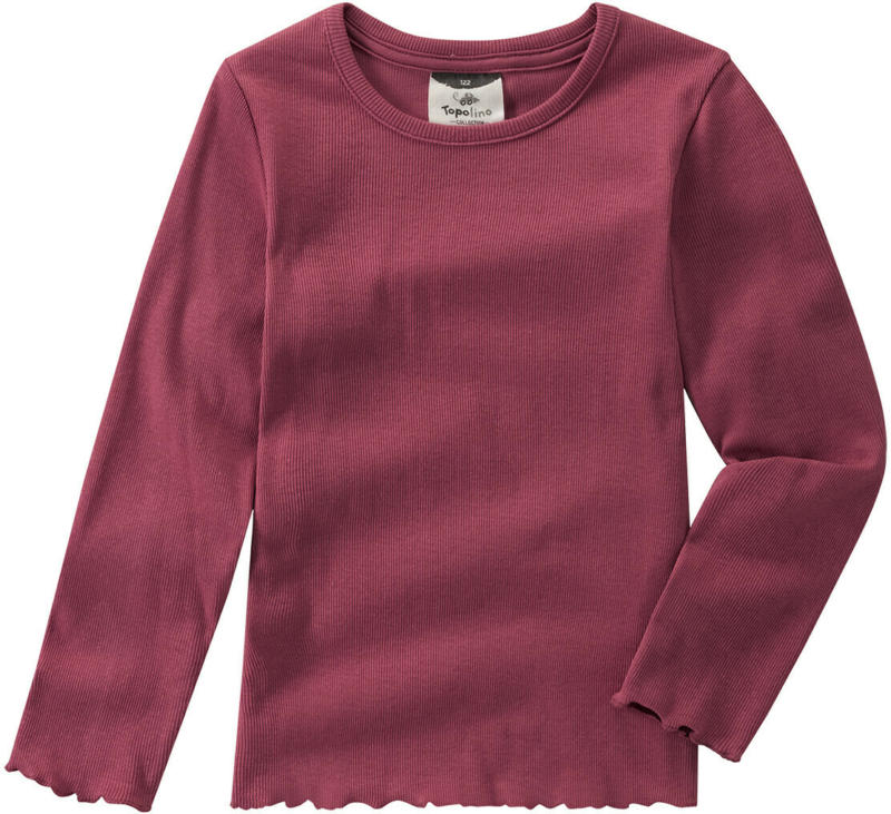 Mädchen Langarmshirt mit Rippenstruktur