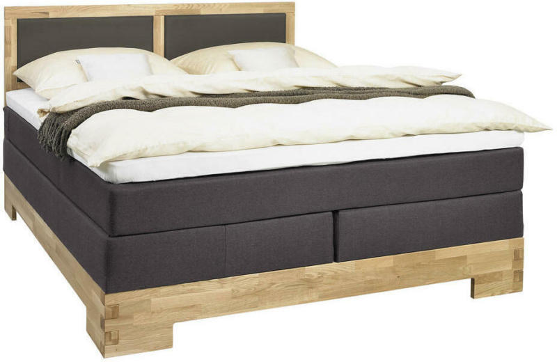 Boxspringbett 140/200 cm in Schlammfarben, Eichefarben