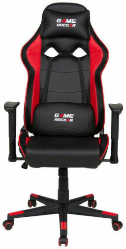 Gaming-Stuhl Game Rocker G-20, Kunstleder schwarz/Netzstoff rot