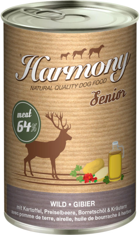 Harmony Dog Natural nourriture humide Senior Gibier 6x400g