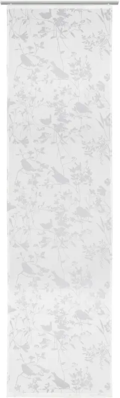 Flächenvorhang Blume/Vogel in Weiß ca. 60x245cm