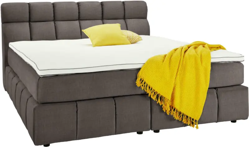 Boxspringbett in Taupe ca. 160x200cm