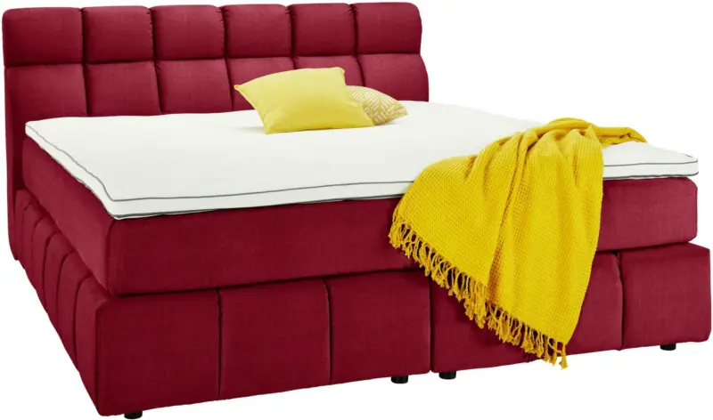 Boxspringbett in Rot ca. 160x200cm