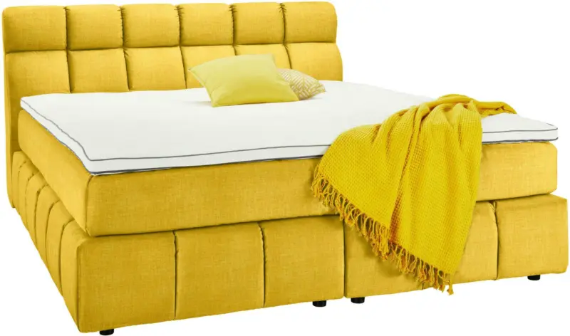 Boxspringbett in Gelb ca. 180x200cm
