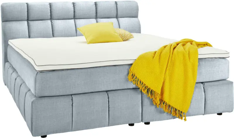 Boxspringbett in Hellblau ca. 160x200cm