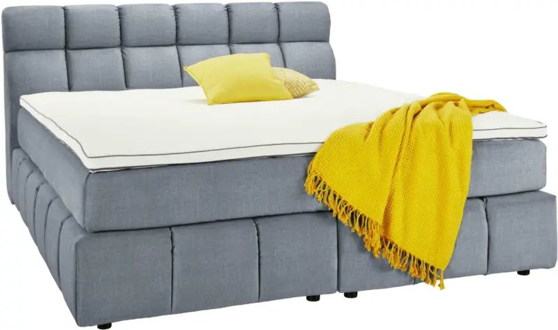 Boxspringbett in Hellgrau ca. 160x200cm