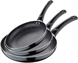 Pfannenset Marble Black, 3-teilig