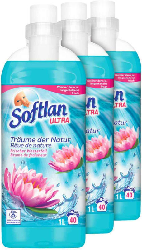Softlan Ultra Weichspüler Träume der Natur Frischer Wasserfall 3 x 1 l -