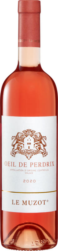 Le Muzot Œil de Perdrix AOC Valais, 2020, Wallis, Schweiz, 75 cl
