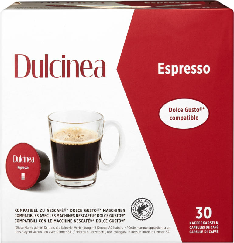 Capsules de café Espresso Dulcinea, compatibles avec les machines Nescafé® Dolce Gusto®, 30 capsules