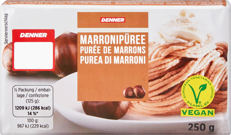 Purée de marrons Denner, 250 g