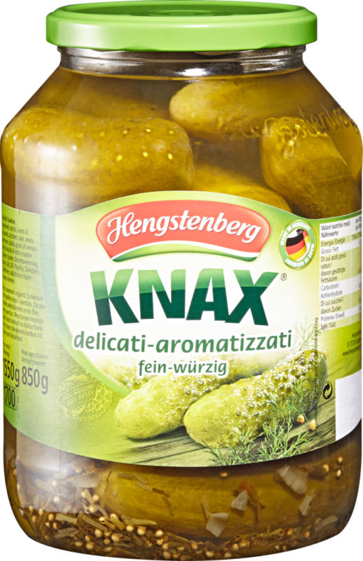 Concombres Knax Hengstenberg, fins-épicés, 1550 g