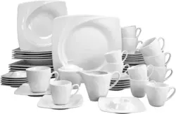Kombiservice Celebration aus Porzellan in Weiß, 50-teilig