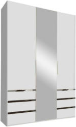 Drehtürenschrank Mit Spiegel + Laden 150cm Level 36a, Weiß
